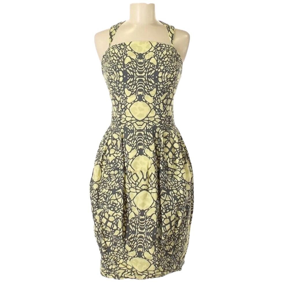 Anthropologie Racerback Cocktail Party Dress Inked Paradise By Fish Fry Size XS